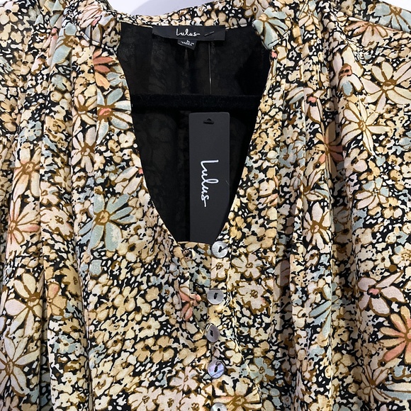 Lulus Multi Floral Print Balloon Sleeve Top - Picture 3 of 4